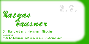 matyas hausner business card